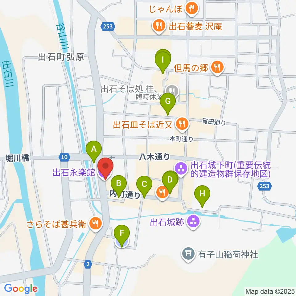出石永楽館周辺の駐車場・コインパーキング一覧地図