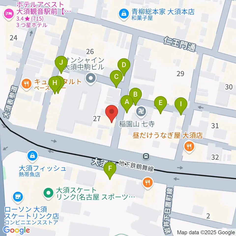 七ツ寺共同スタジオ周辺の駐車場・コインパーキング一覧地図
