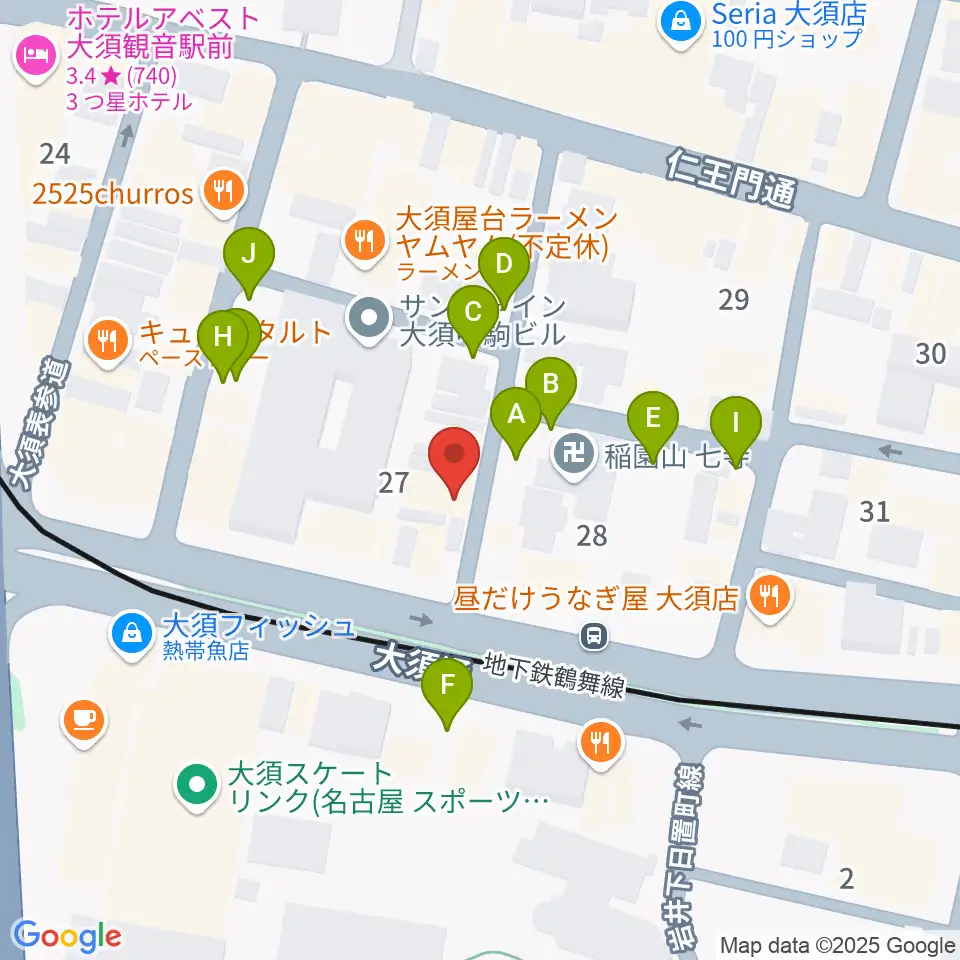 七ツ寺共同スタジオ周辺の駐車場・コインパーキング一覧地図