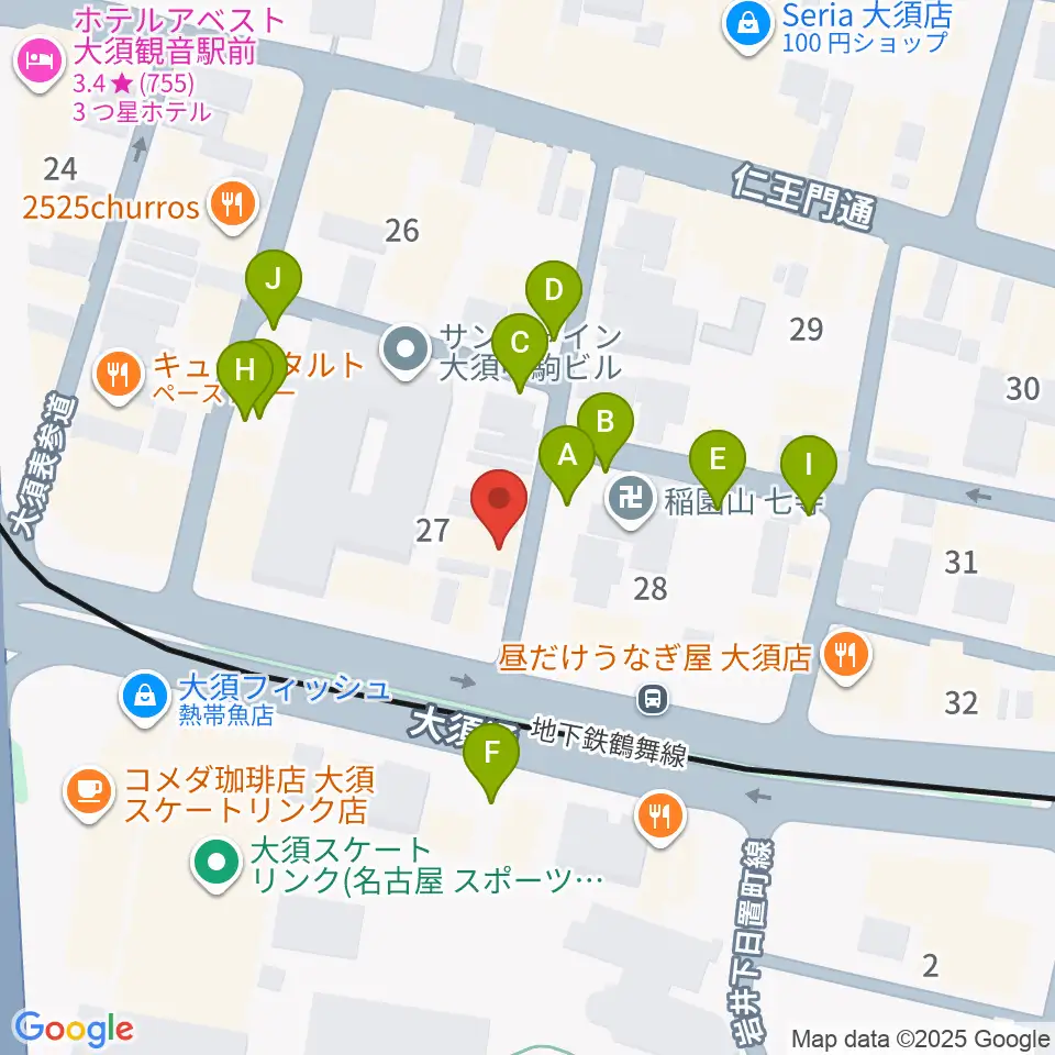 七ツ寺共同スタジオ周辺の駐車場・コインパーキング一覧地図