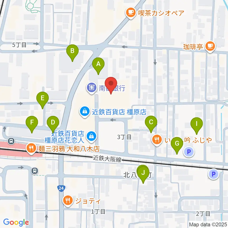 奈良県橿原文化会館周辺の駐車場・コインパーキング一覧地図