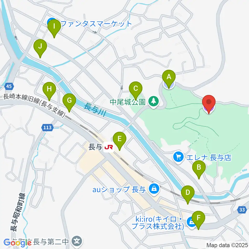 長与町民文化ホール周辺の駐車場・コインパーキング一覧地図