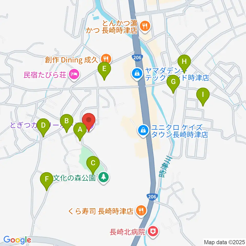 とぎつカナリーホール周辺の駐車場・コインパーキング一覧地図