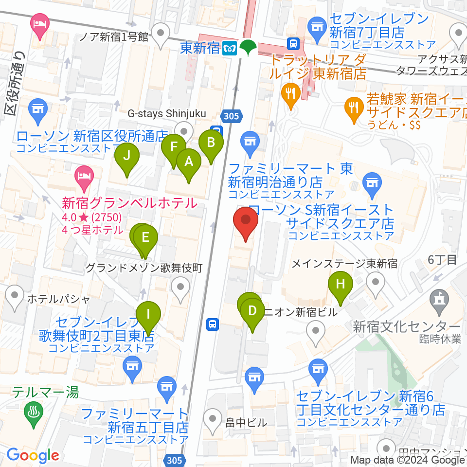 新宿レッドクロス周辺の駐車場・コインパーキング一覧地図