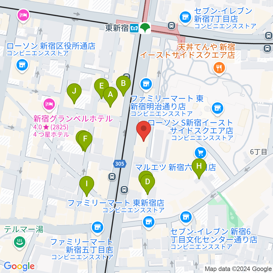 新宿レッドクロス周辺の駐車場・コインパーキング一覧地図