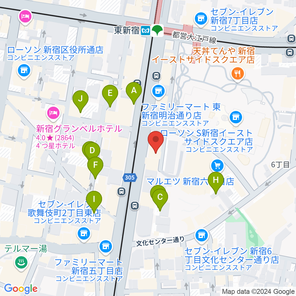 新宿レッドクロス周辺の駐車場・コインパーキング一覧地図