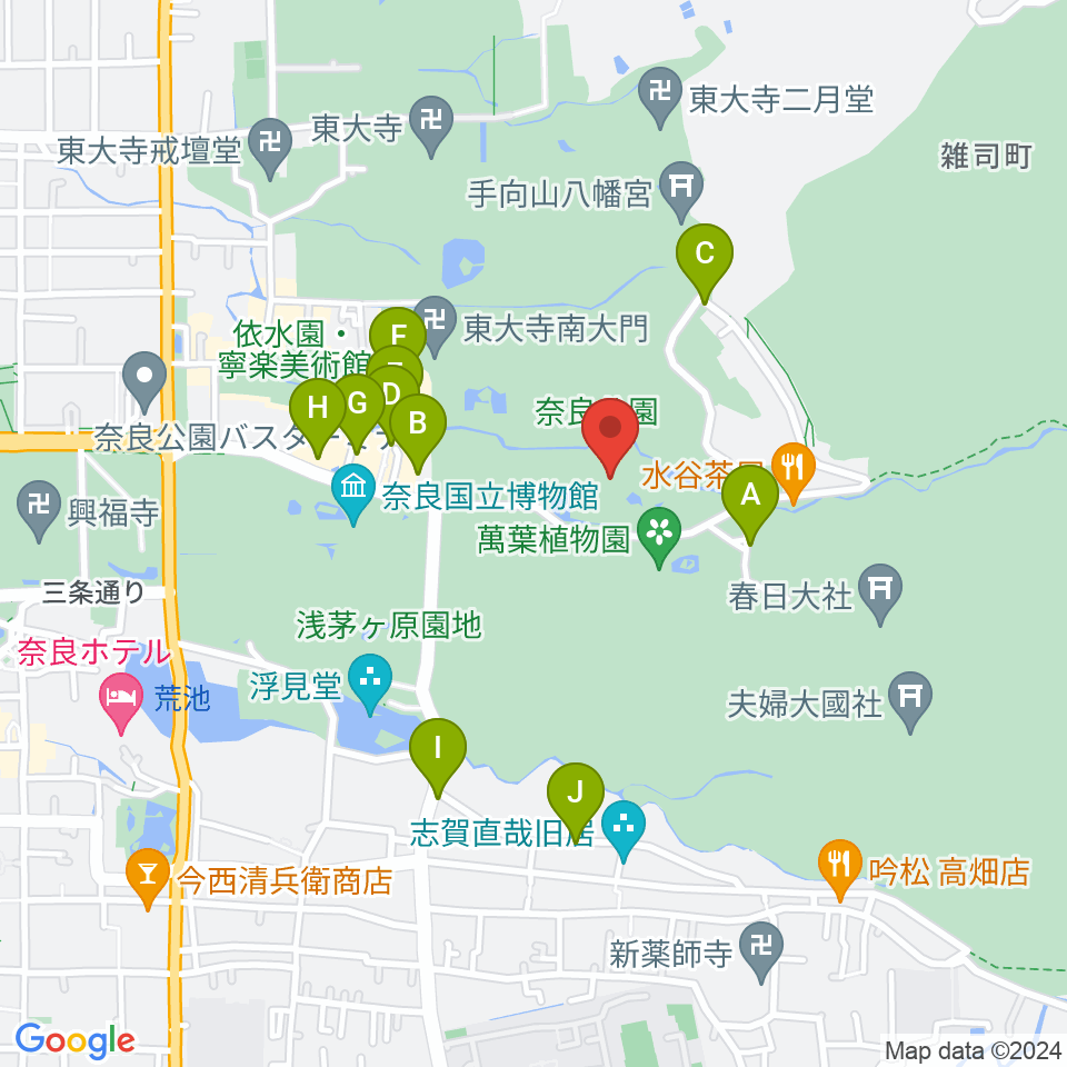 奈良春日野国際フォーラム 甍～I・RA・KA～周辺の駐車場・コインパーキング一覧地図