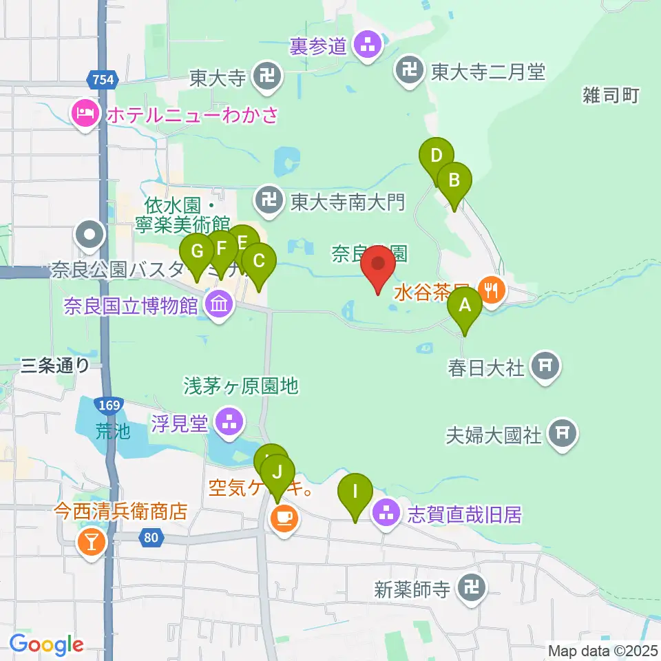 奈良春日野国際フォーラム 甍~I・RA・KA~周辺の駐車場・コインパーキング一覧地図