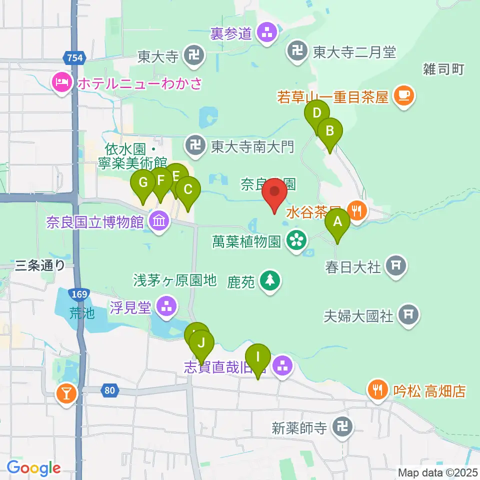 奈良春日野国際フォーラム 甍~I・RA・KA~周辺の駐車場・コインパーキング一覧地図