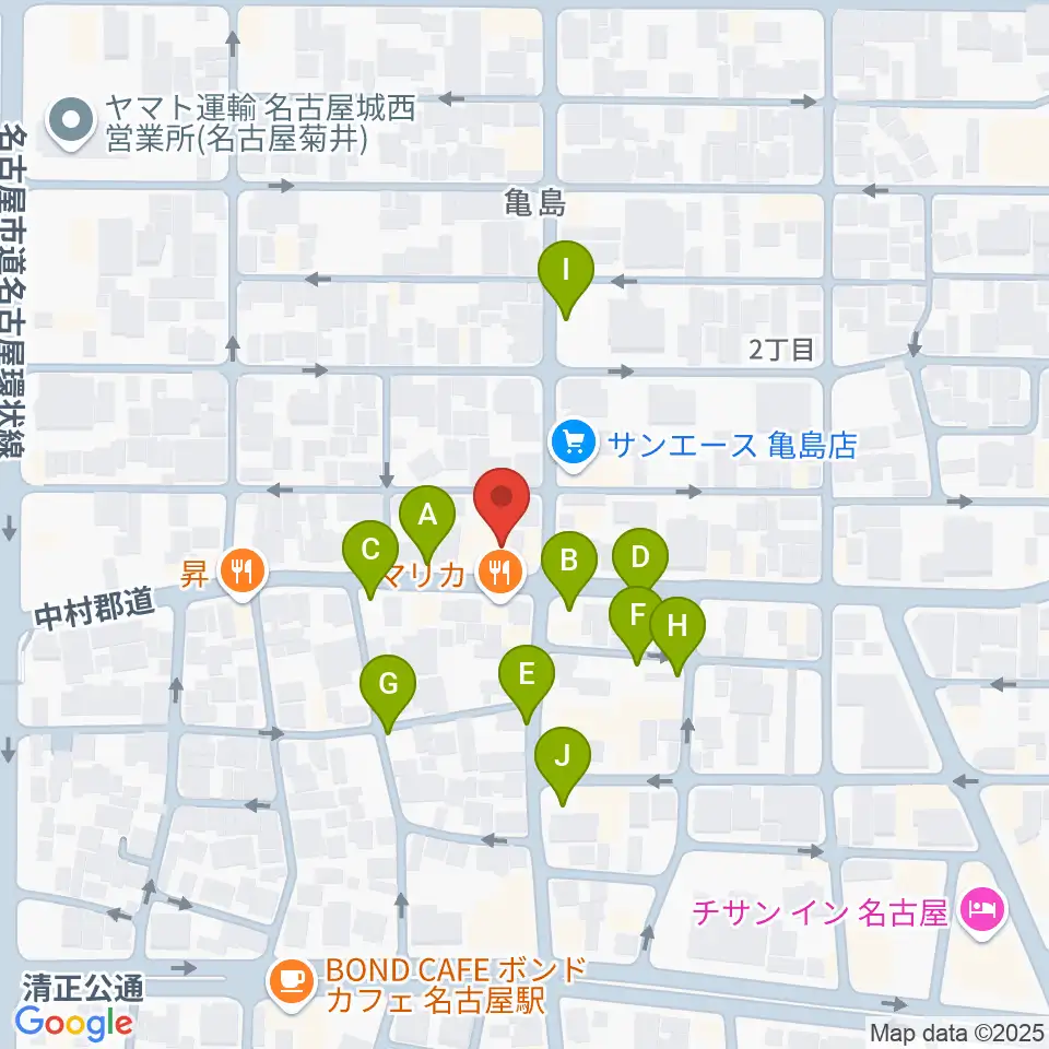 ナンジャーレ周辺の駐車場・コインパーキング一覧地図