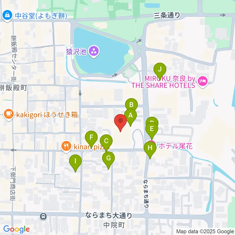 奈良市ならまちセンター周辺の駐車場・コインパーキング一覧地図