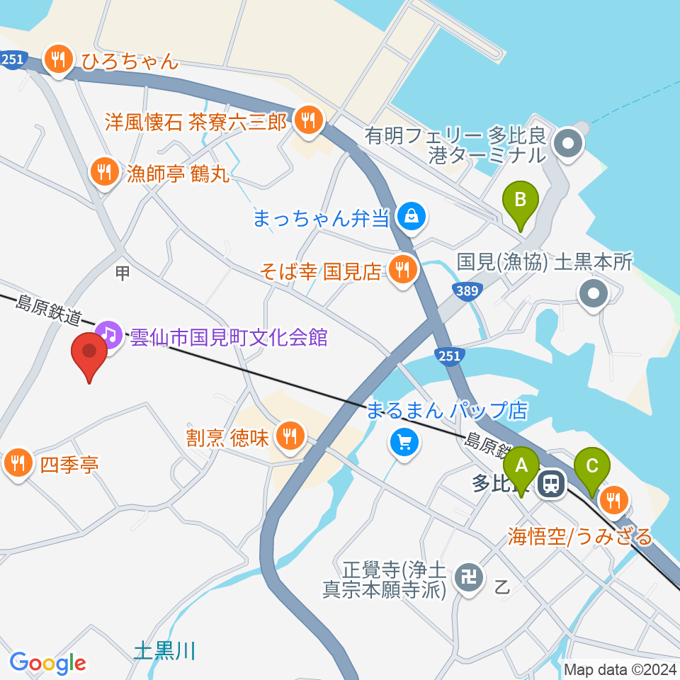 雲仙市国見町文化会館まほろば周辺の駐車場・コインパーキング一覧地図