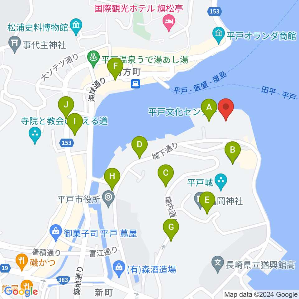 平戸文化センター周辺の駐車場・コインパーキング一覧地図