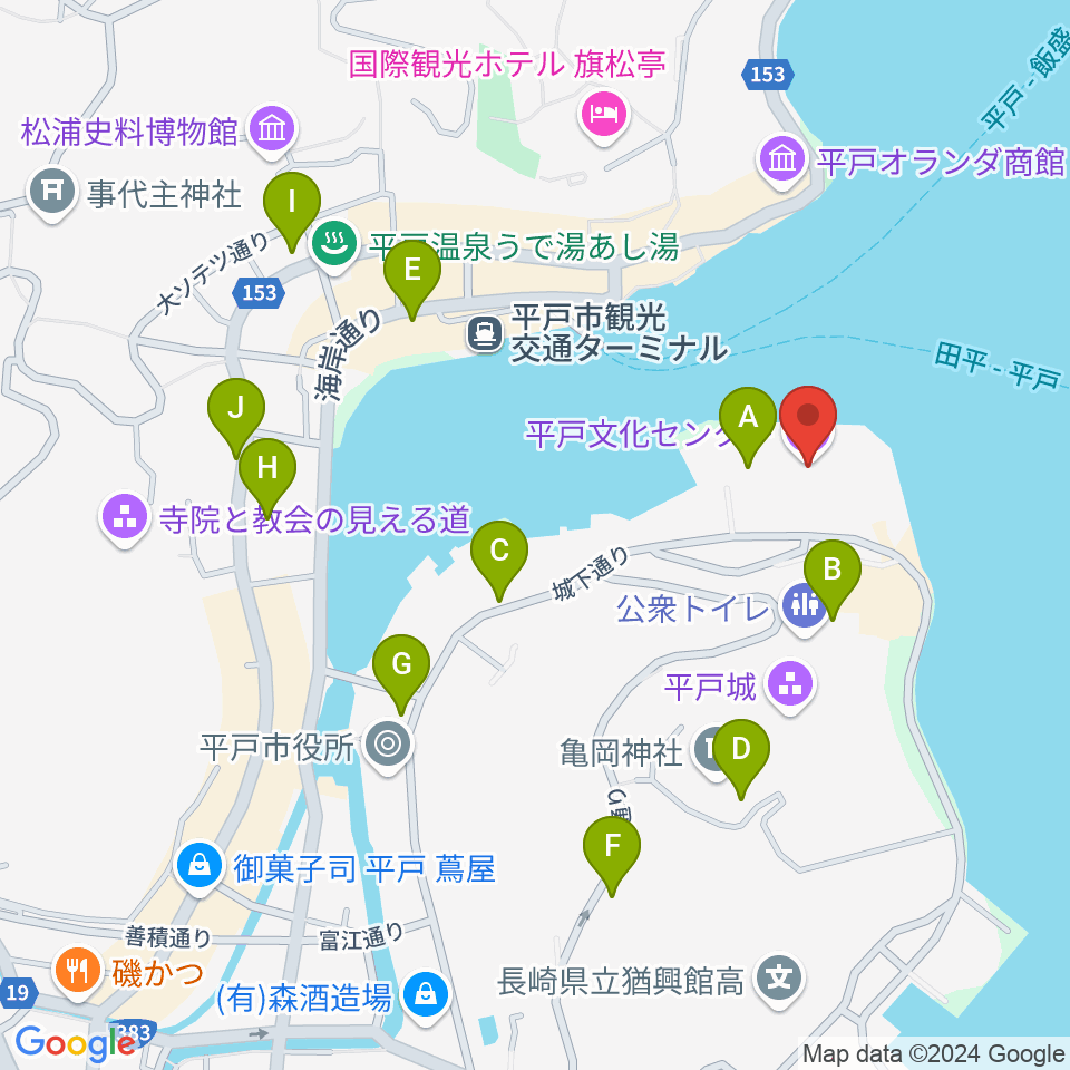 平戸文化センター周辺の駐車場・コインパーキング一覧地図