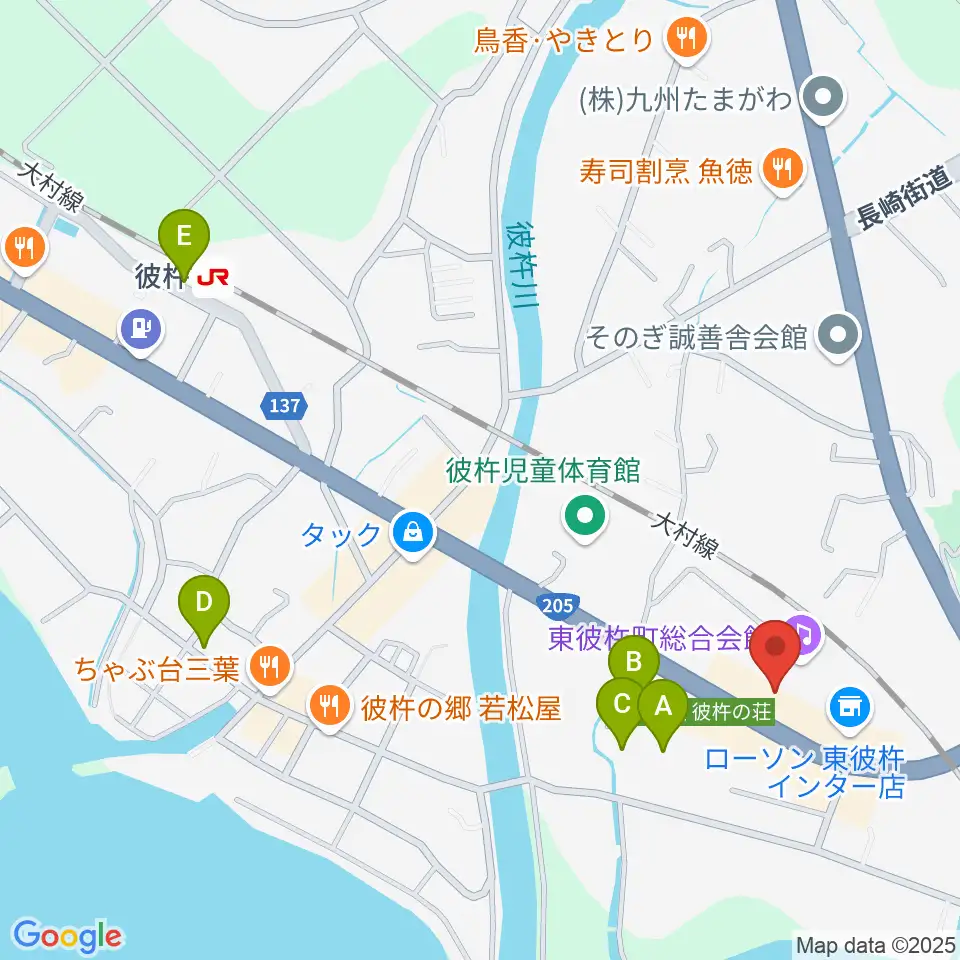 東彼杵町総合会館文化ホール周辺の駐車場・コインパーキング一覧地図