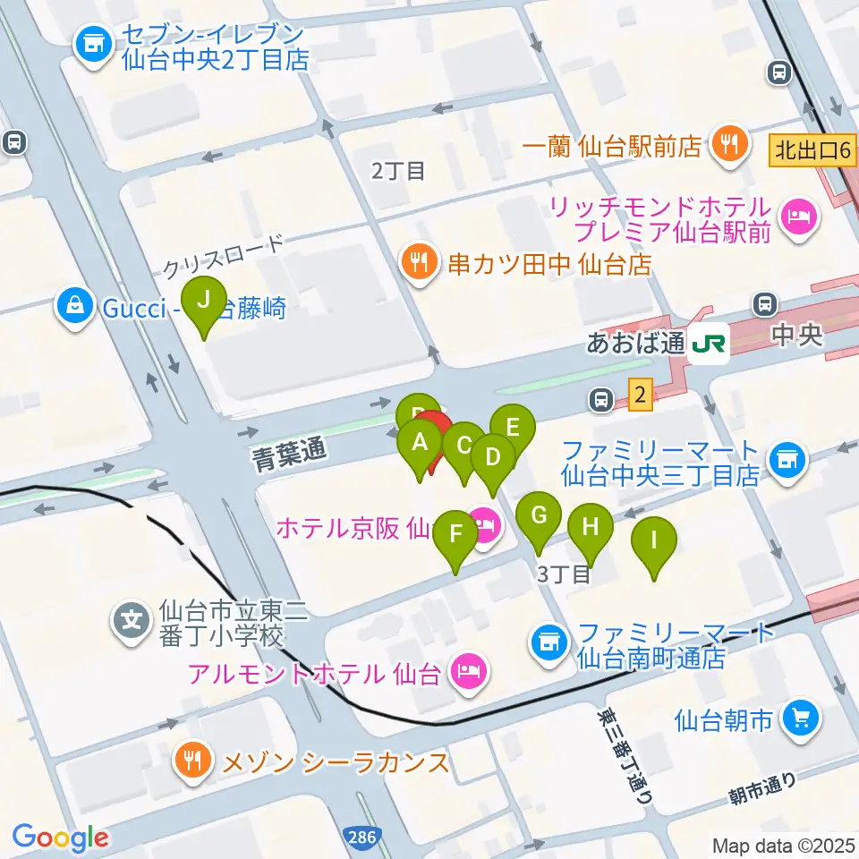 シアーミュージック仙台校周辺の駐車場・コインパーキング一覧地図