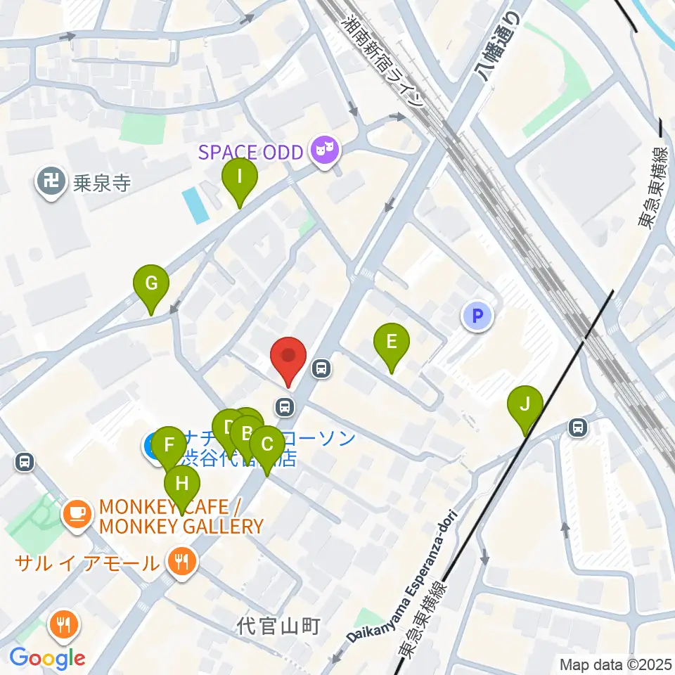 代官山NOMAD周辺の駐車場・コインパーキング一覧地図