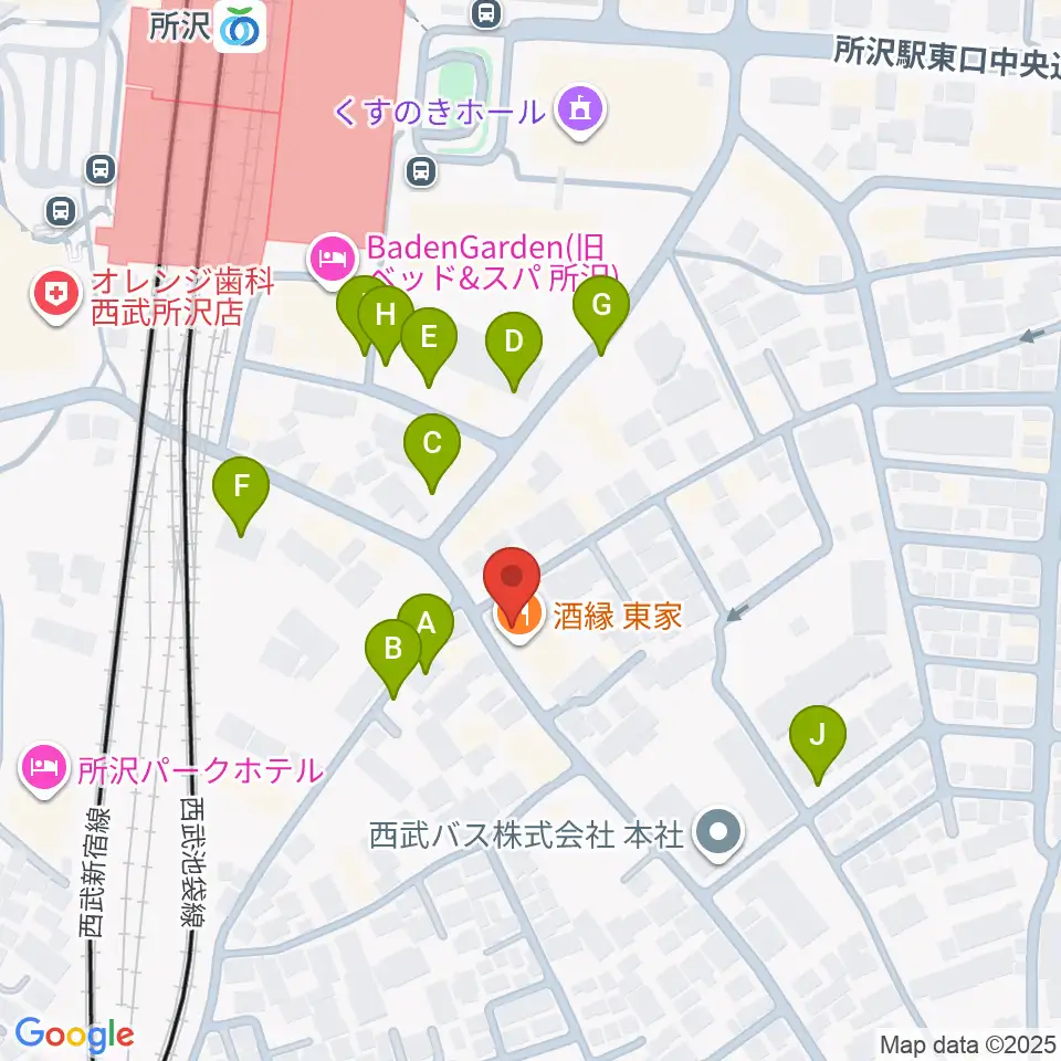 シアーミュージック 所沢校周辺の駐車場・コインパーキング一覧地図
