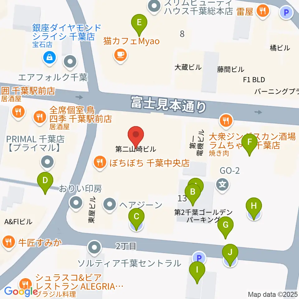 シアーミュージック 千葉校周辺の駐車場・コインパーキング一覧地図