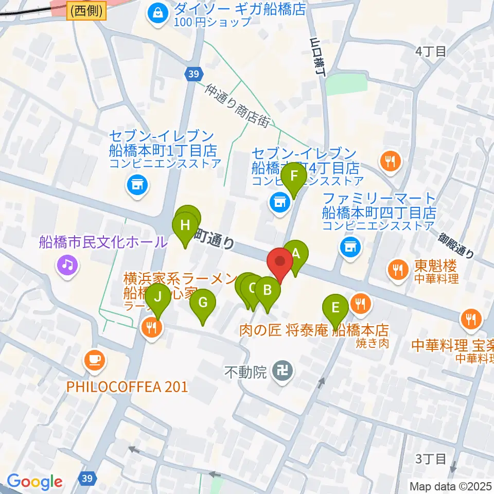 シアーミュージック 船橋校周辺の駐車場・コインパーキング一覧地図