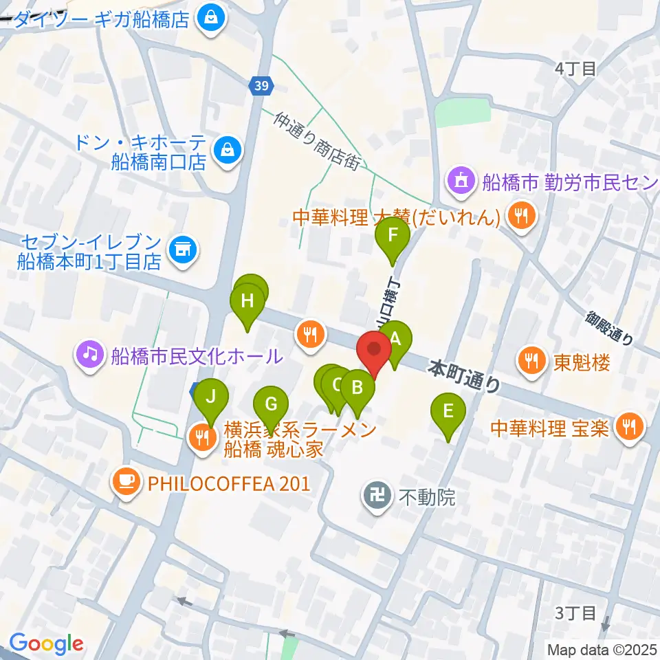 シアーミュージック 船橋校周辺の駐車場・コインパーキング一覧地図