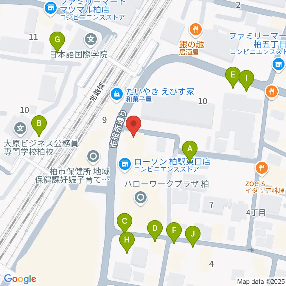 シアーミュージック 柏校周辺の駐車場・コインパーキング一覧地図