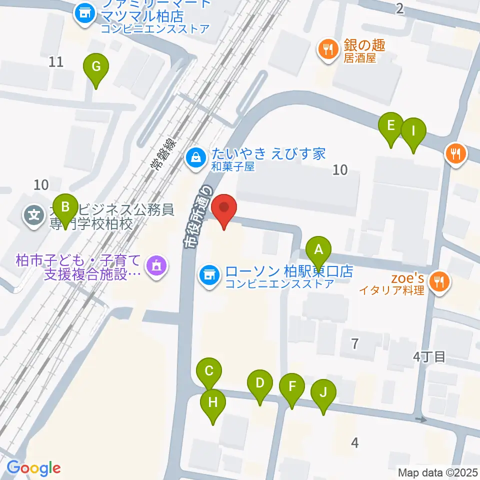 シアーミュージック 柏校周辺の駐車場・コインパーキング一覧地図