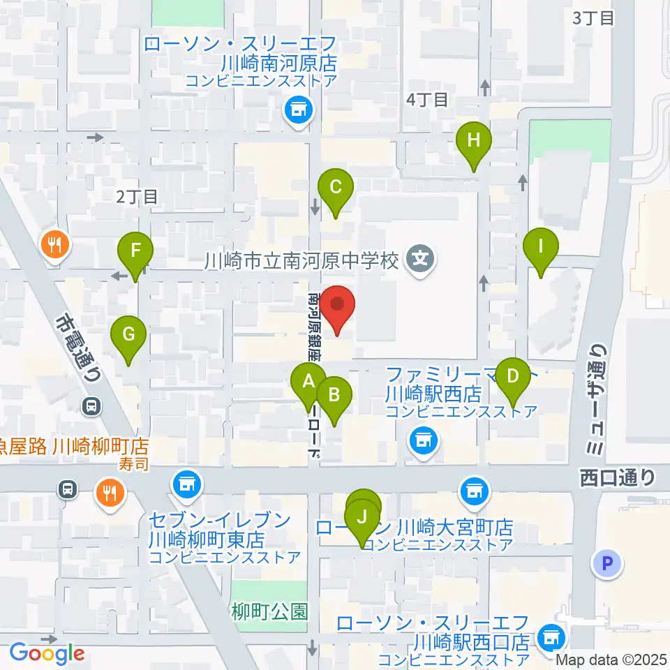 シアーミュージック 川崎校周辺の駐車場・コインパーキング一覧地図