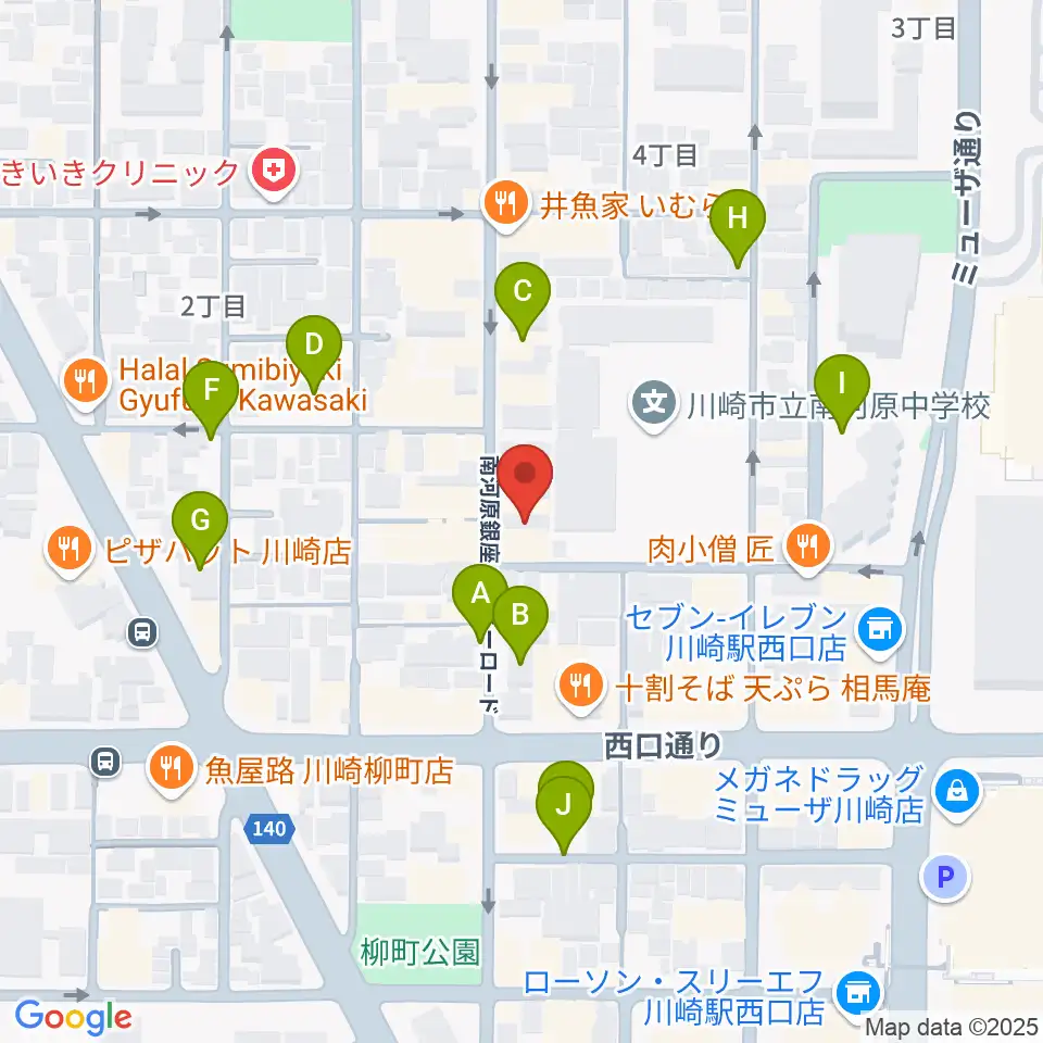 シアーミュージック 川崎校周辺の駐車場・コインパーキング一覧地図