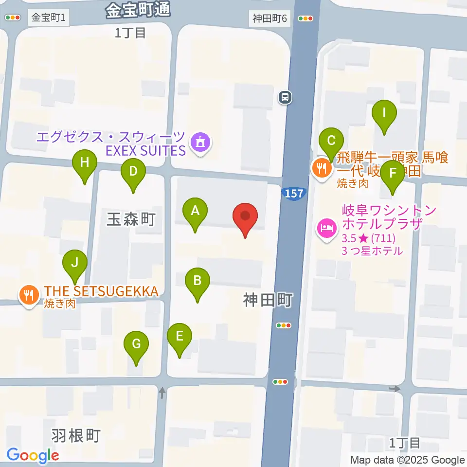 シアーミュージック 岐阜校周辺の駐車場・コインパーキング一覧地図