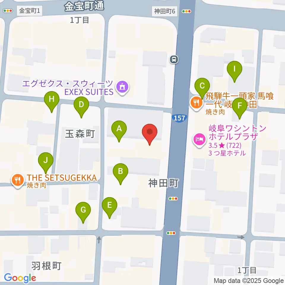 シアーミュージック 岐阜校周辺の駐車場・コインパーキング一覧地図