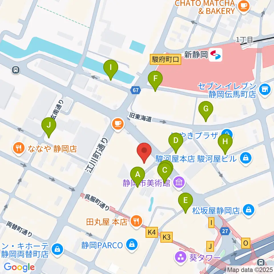 シアーミュージック 静岡校周辺の駐車場・コインパーキング一覧地図