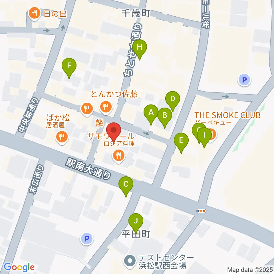 シアーミュージック 浜松校周辺の駐車場・コインパーキング一覧地図