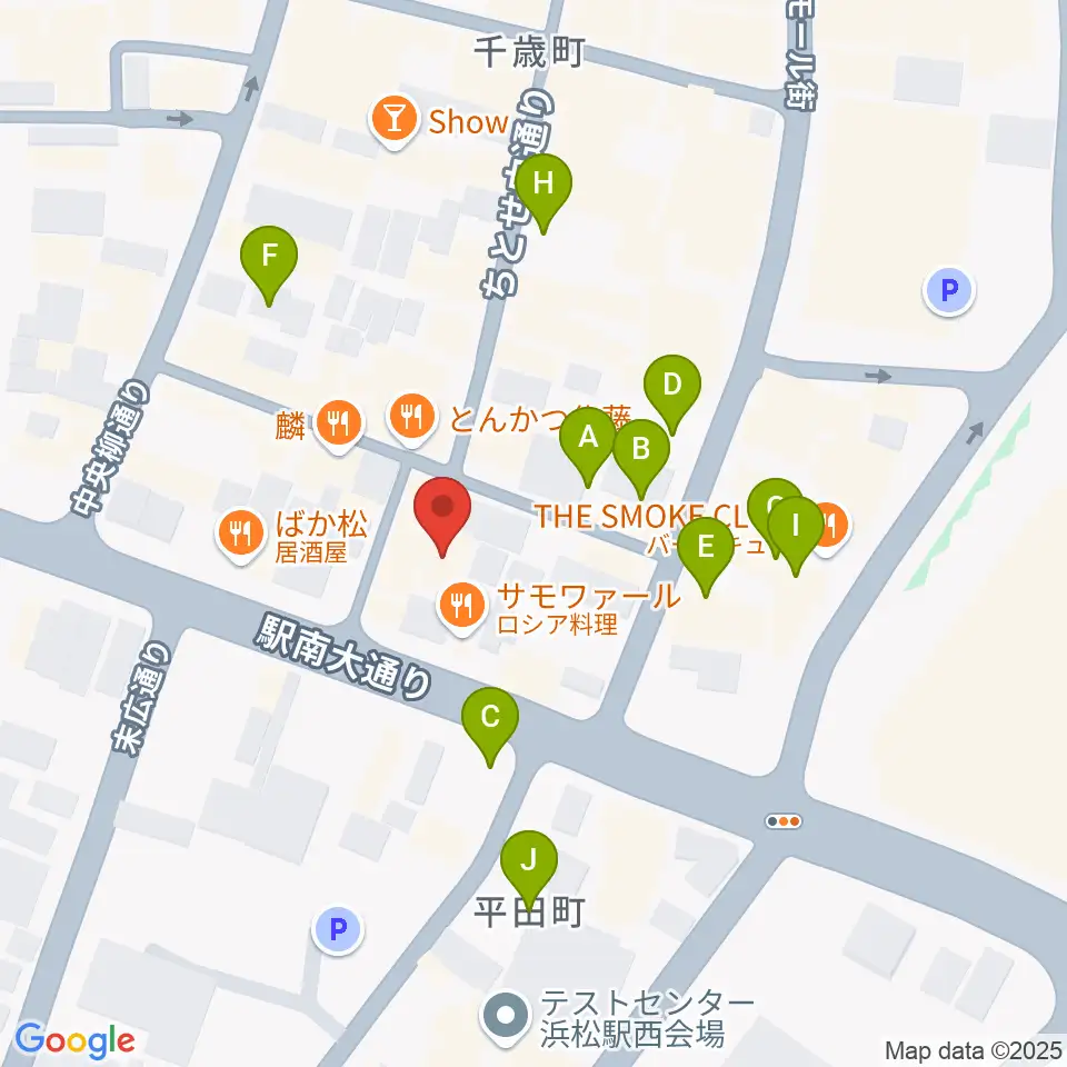 シアーミュージック 浜松校周辺の駐車場・コインパーキング一覧地図