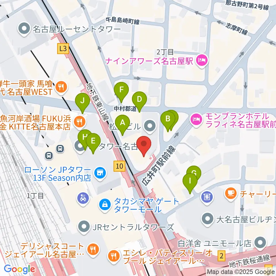 シアーミュージック名駅校周辺の駐車場・コインパーキング一覧地図