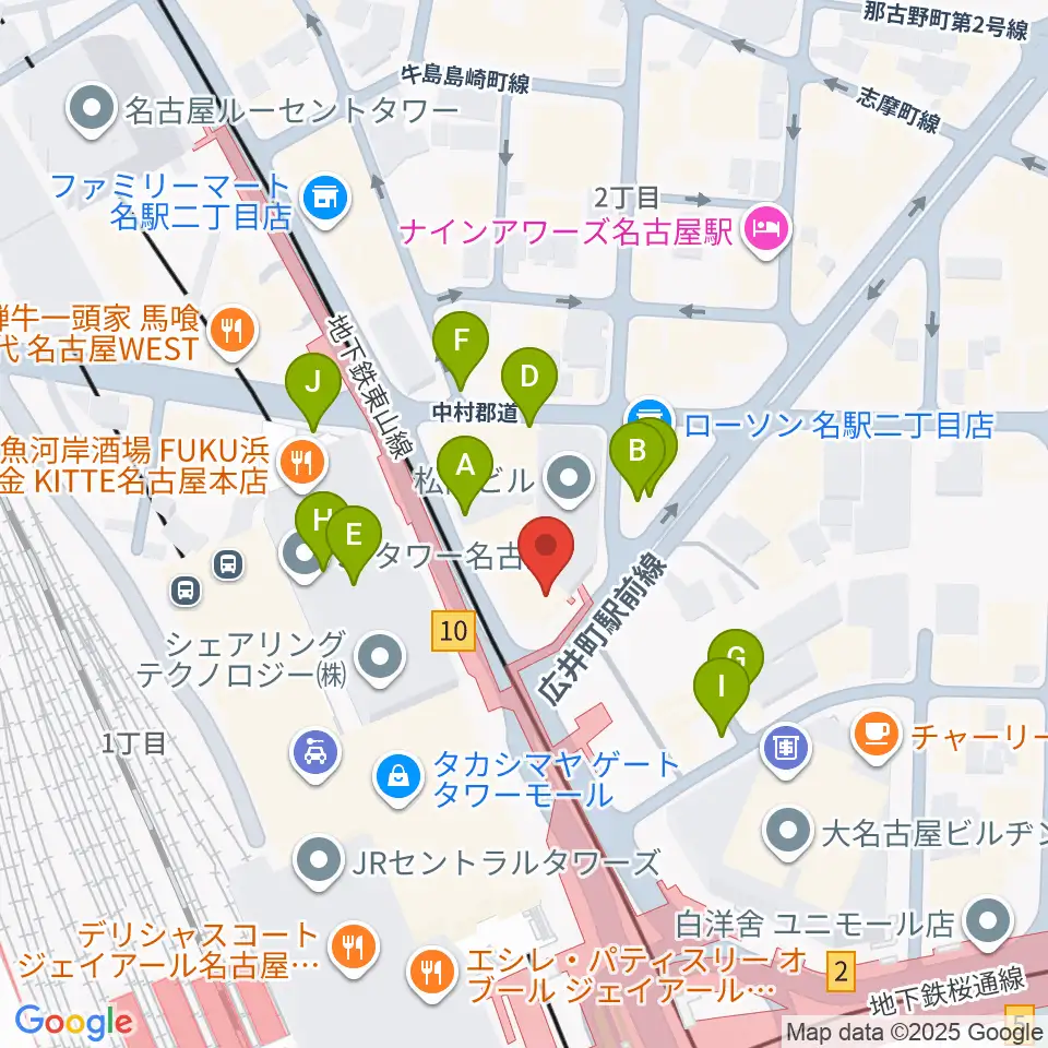 シアーミュージック名駅校周辺の駐車場・コインパーキング一覧地図