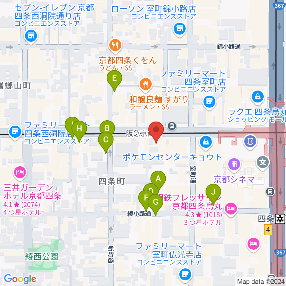 シアーミュージック京都校周辺の駐車場・コインパーキング一覧地図