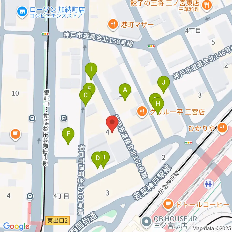 シアーミュージック 三宮校周辺の駐車場・コインパーキング一覧地図