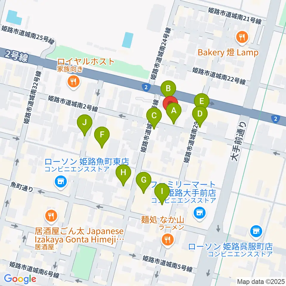 シアーミュージック 姫路校周辺の駐車場・コインパーキング一覧地図