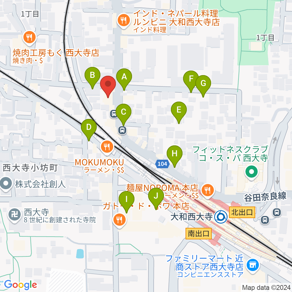 シアーミュージック 奈良校周辺の駐車場・コインパーキング一覧地図