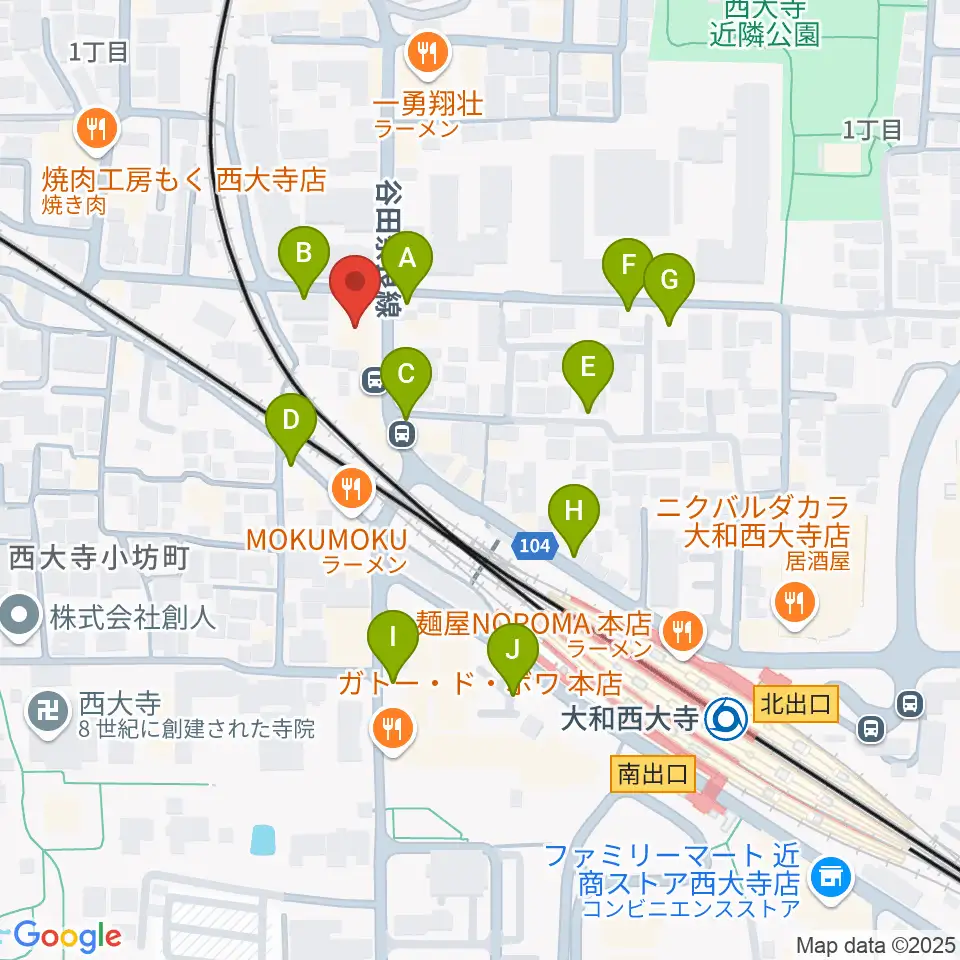 シアーミュージック 奈良校周辺の駐車場・コインパーキング一覧地図