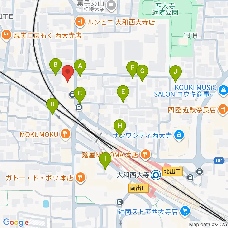 シアーミュージック 奈良校周辺の駐車場・コインパーキング一覧地図