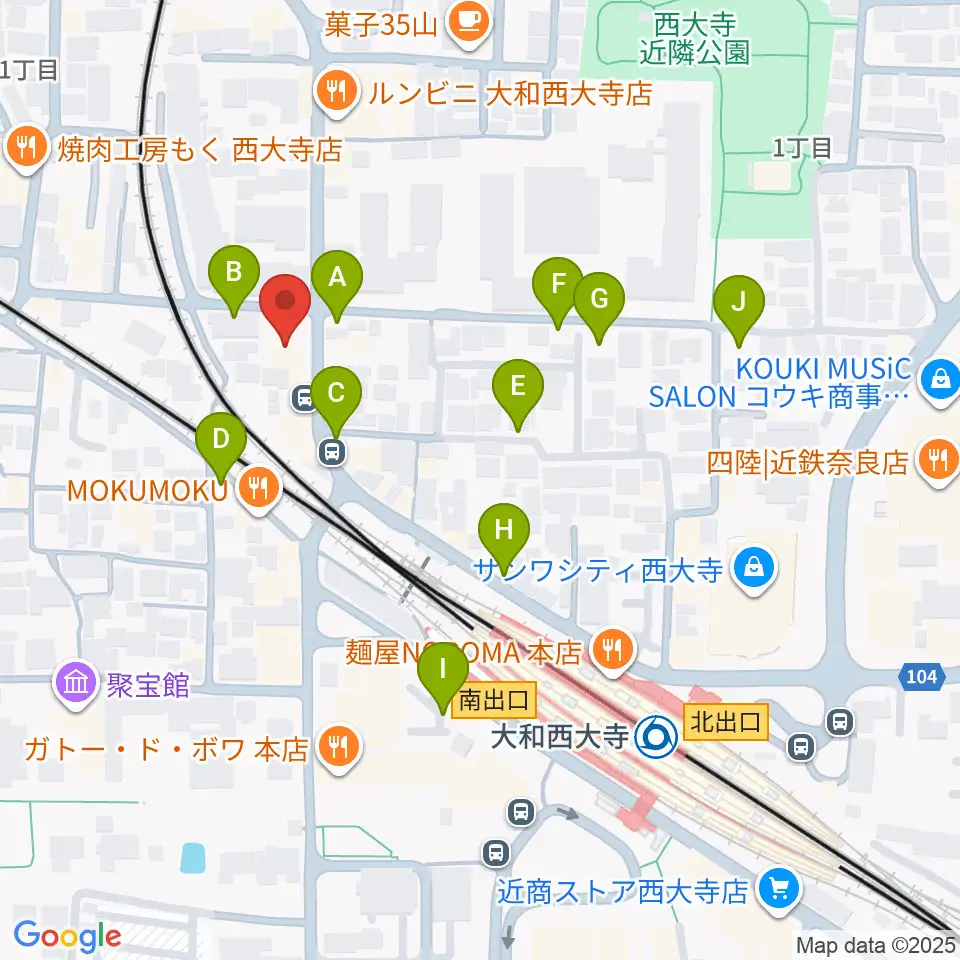 シアーミュージック 奈良校周辺の駐車場・コインパーキング一覧地図