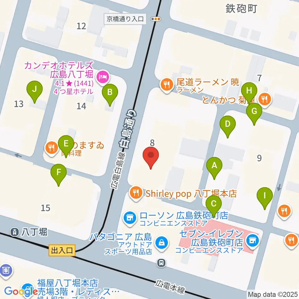 シアーミュージック 広島校周辺の駐車場・コインパーキング一覧地図