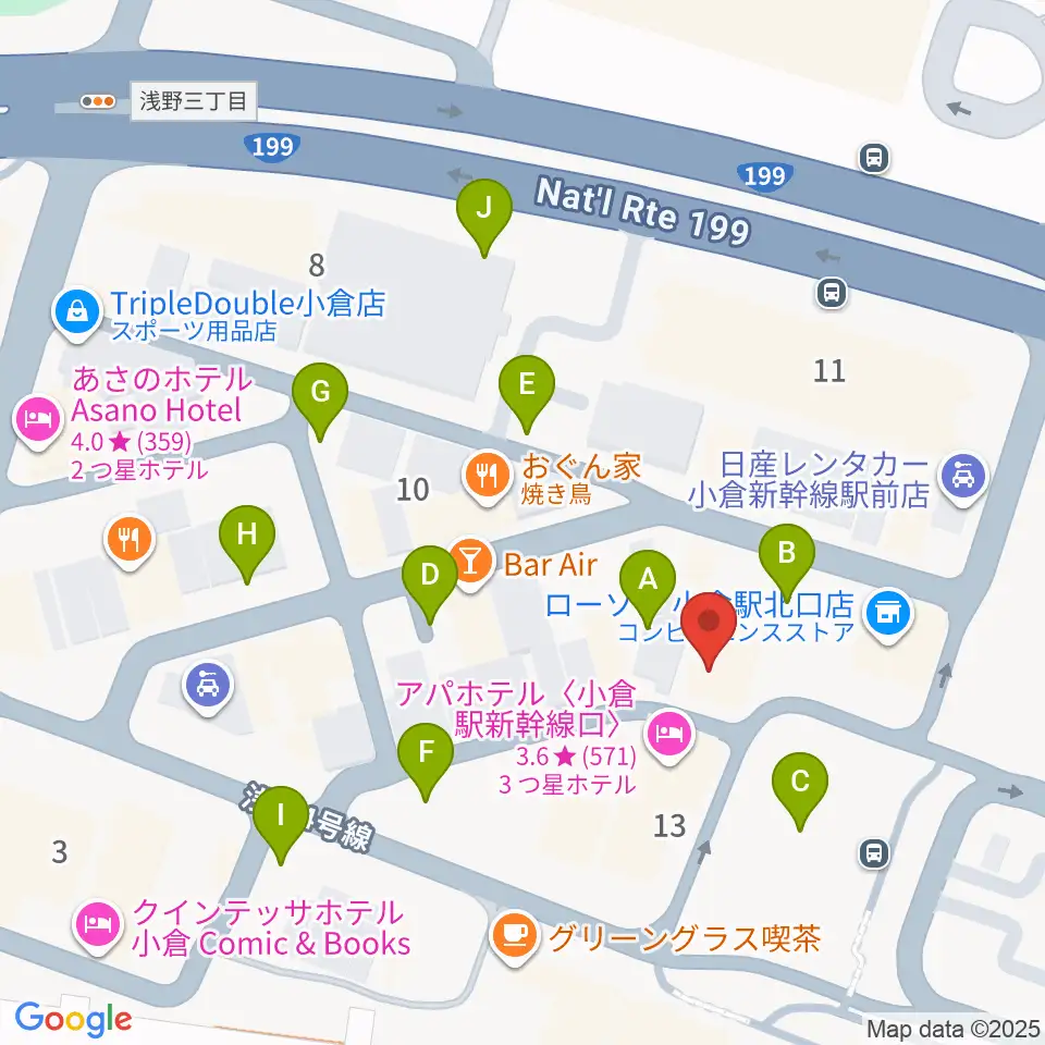 シアーミュージック 小倉校周辺の駐車場・コインパーキング一覧地図