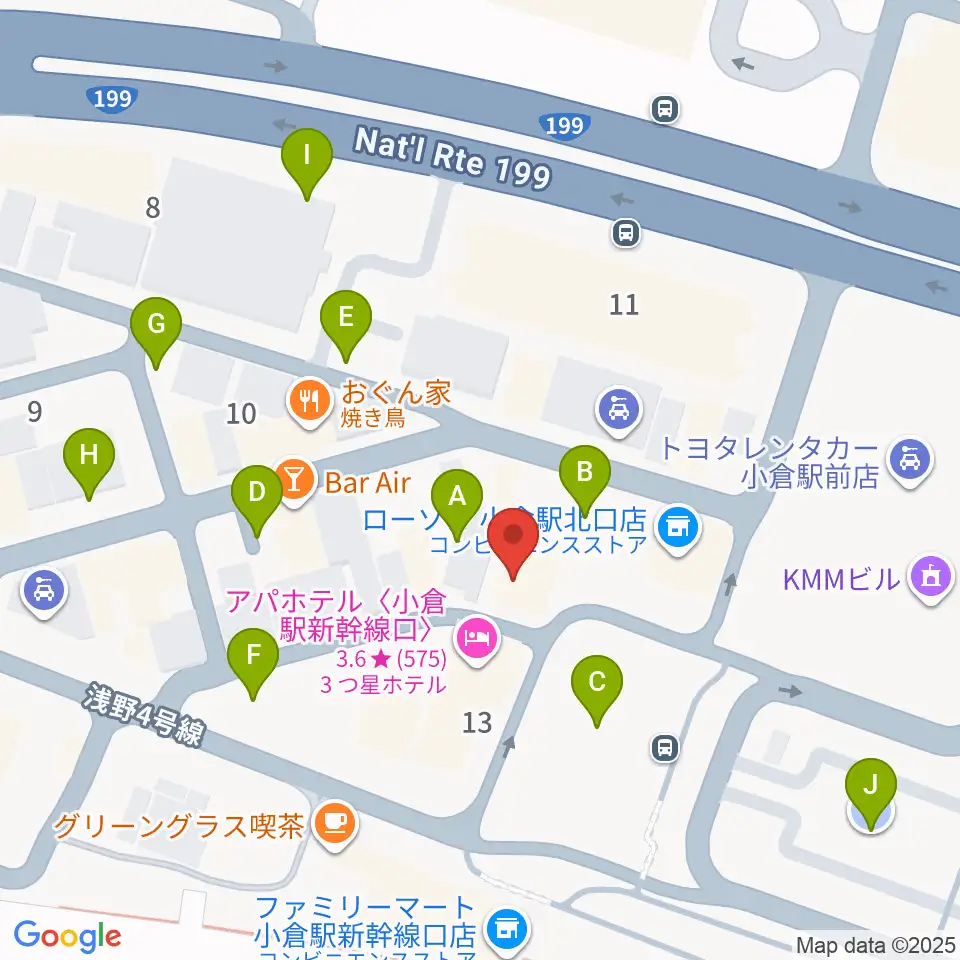 シアーミュージック 小倉校周辺の駐車場・コインパーキング一覧地図