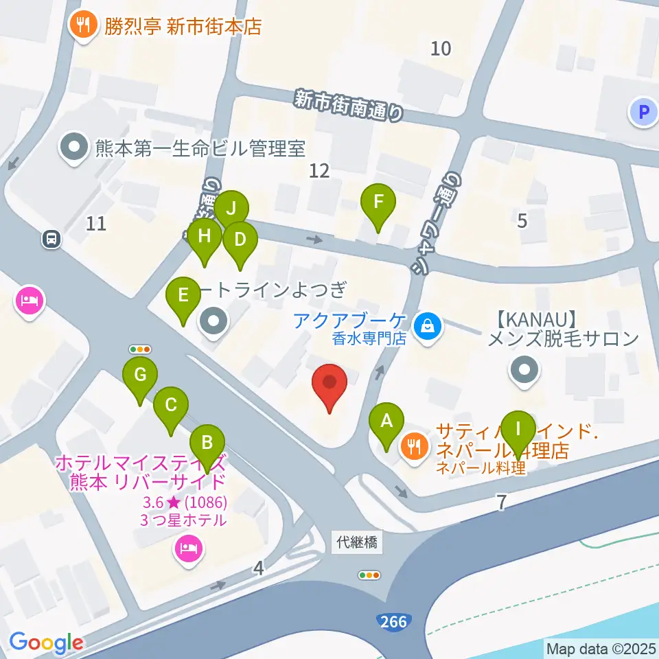 シアーミュージック 熊本校周辺の駐車場・コインパーキング一覧地図