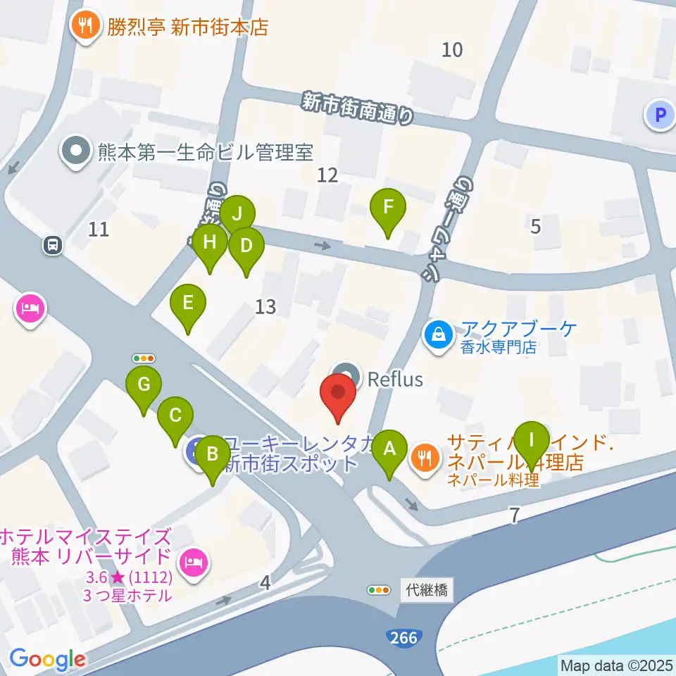 シアーミュージック 熊本校周辺の駐車場・コインパーキング一覧地図