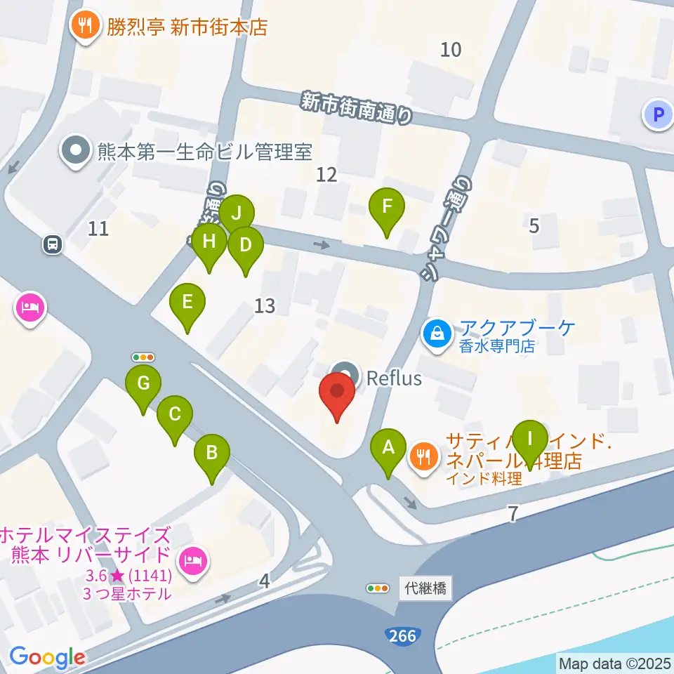 シアーミュージック 熊本校周辺の駐車場・コインパーキング一覧地図