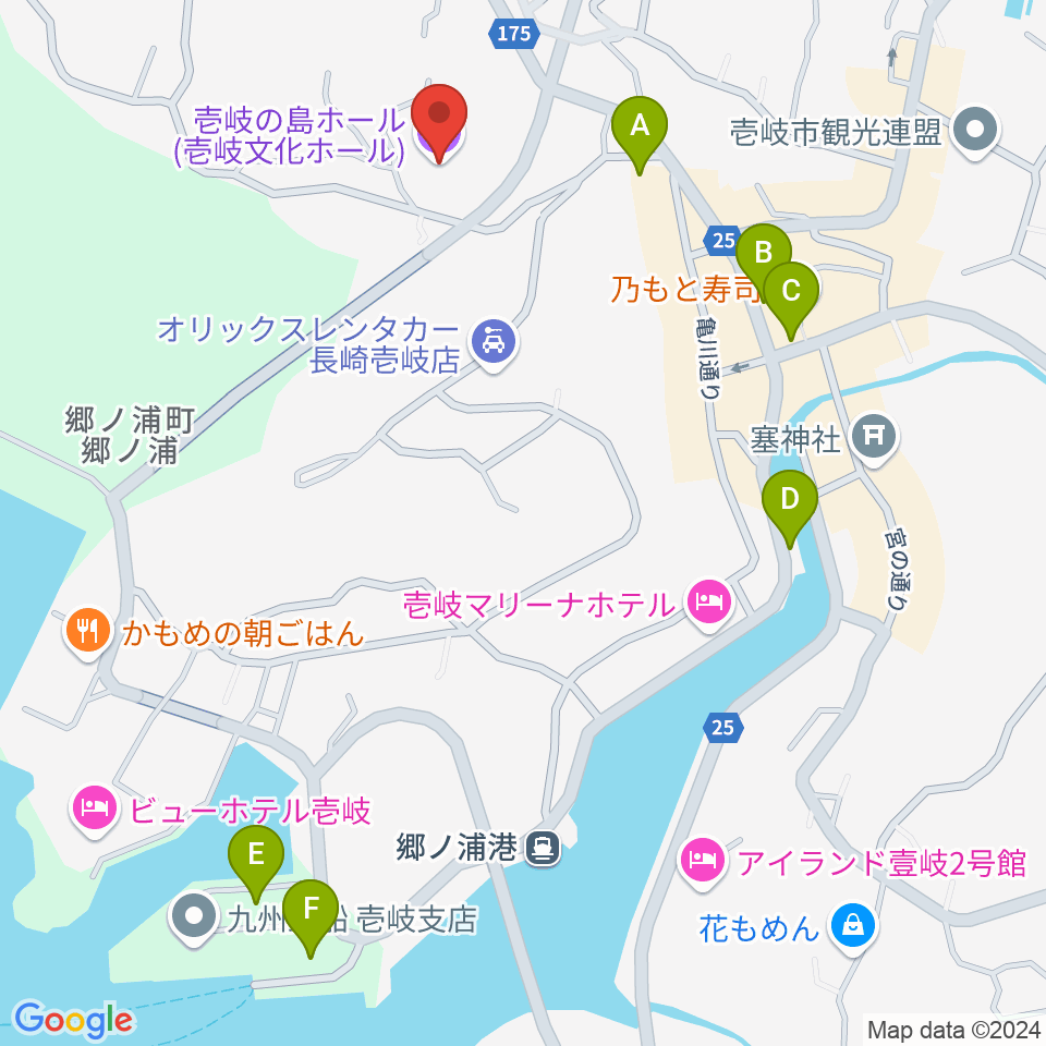 壱岐の島ホール周辺の駐車場・コインパーキング一覧地図